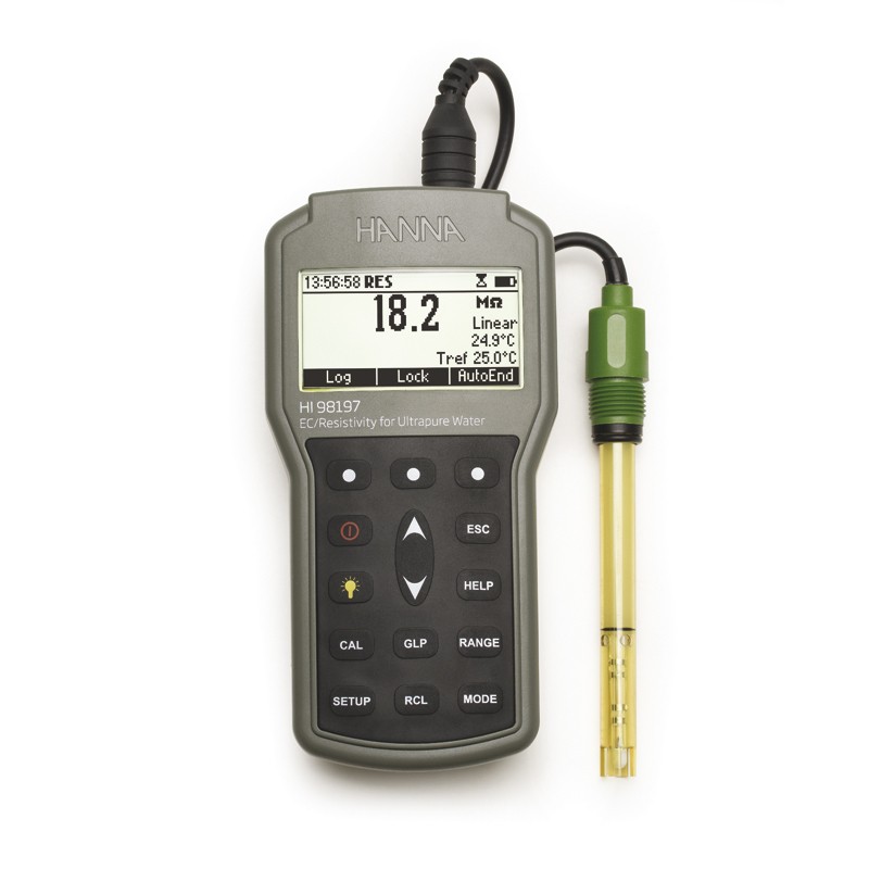 HI98197 - Conducti-/résistivimètre professionnel pour eau ultrapure - Hanna Instruments